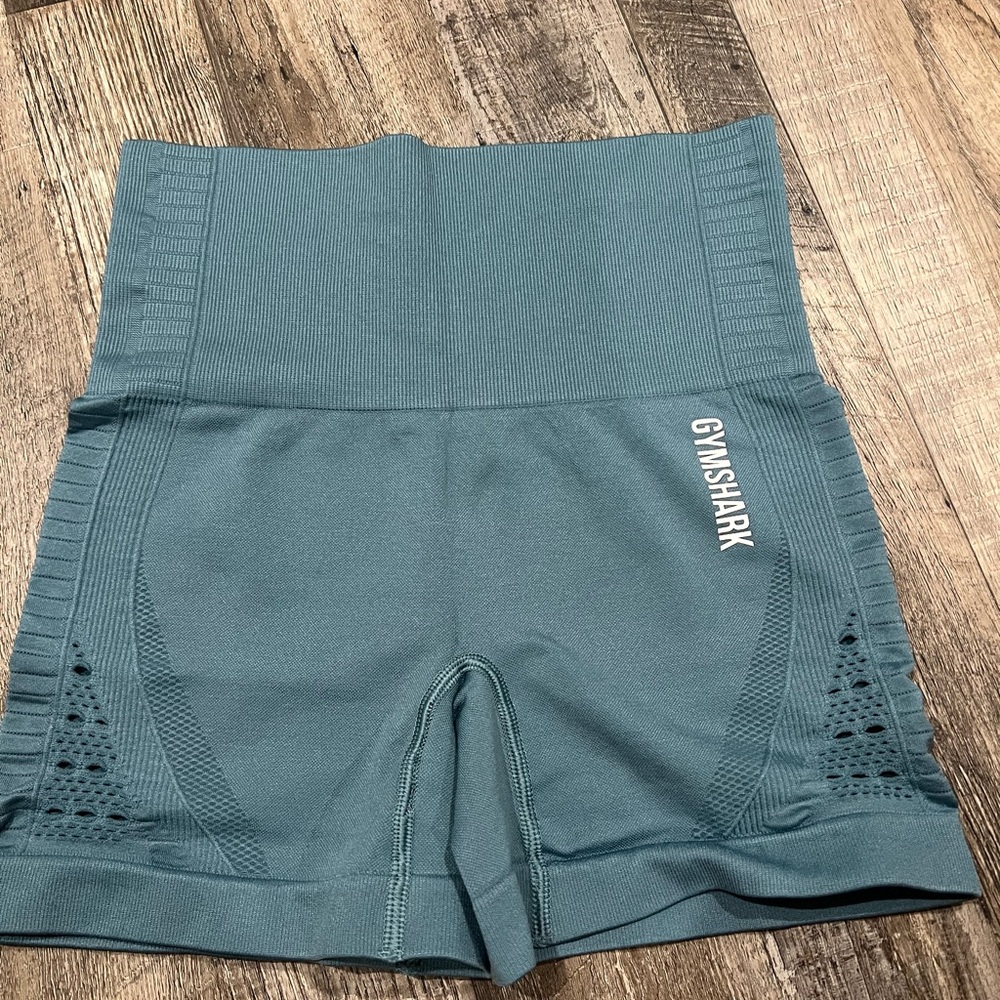 Gymshark Teal High-Waist Athletic Shorts